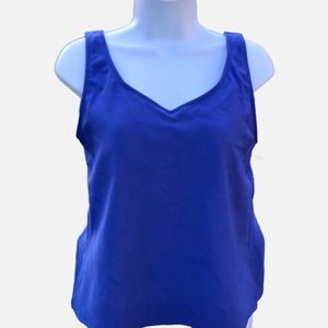 L.L. Bean Women’s Vintage Tankini Swimsuit Bathing Suit Top Ribbed Purple L(12)